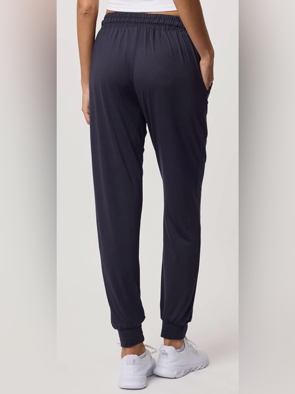 Women's Lightweight Jogger Sweatpants with Pockets - Maroon, Navy, Black - Picture 4 of 10